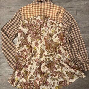 Aratta silent Journey Plaid Blouse with Paisley Back